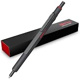 rOtring 600 Ballpoint Pen | Medium Point | Black Ink | All-Metal Body Pen | Dark Stone | Non-Slip Knurled Grip &amp; Hexagonal Barrel | Refillable