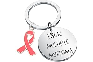 CENWA Multiple Myeloma Awareness Red Ribbon Gift Fuck Multiple Myeloma Keychain Cancer Warrior Support Gift