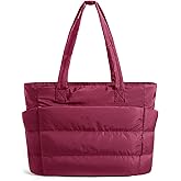 BAGSMART Tote Bag for Women, Lightweight Puffy Tote Bag with Compartments Shoulder Bag Handbag for Travel, Work, Gym
