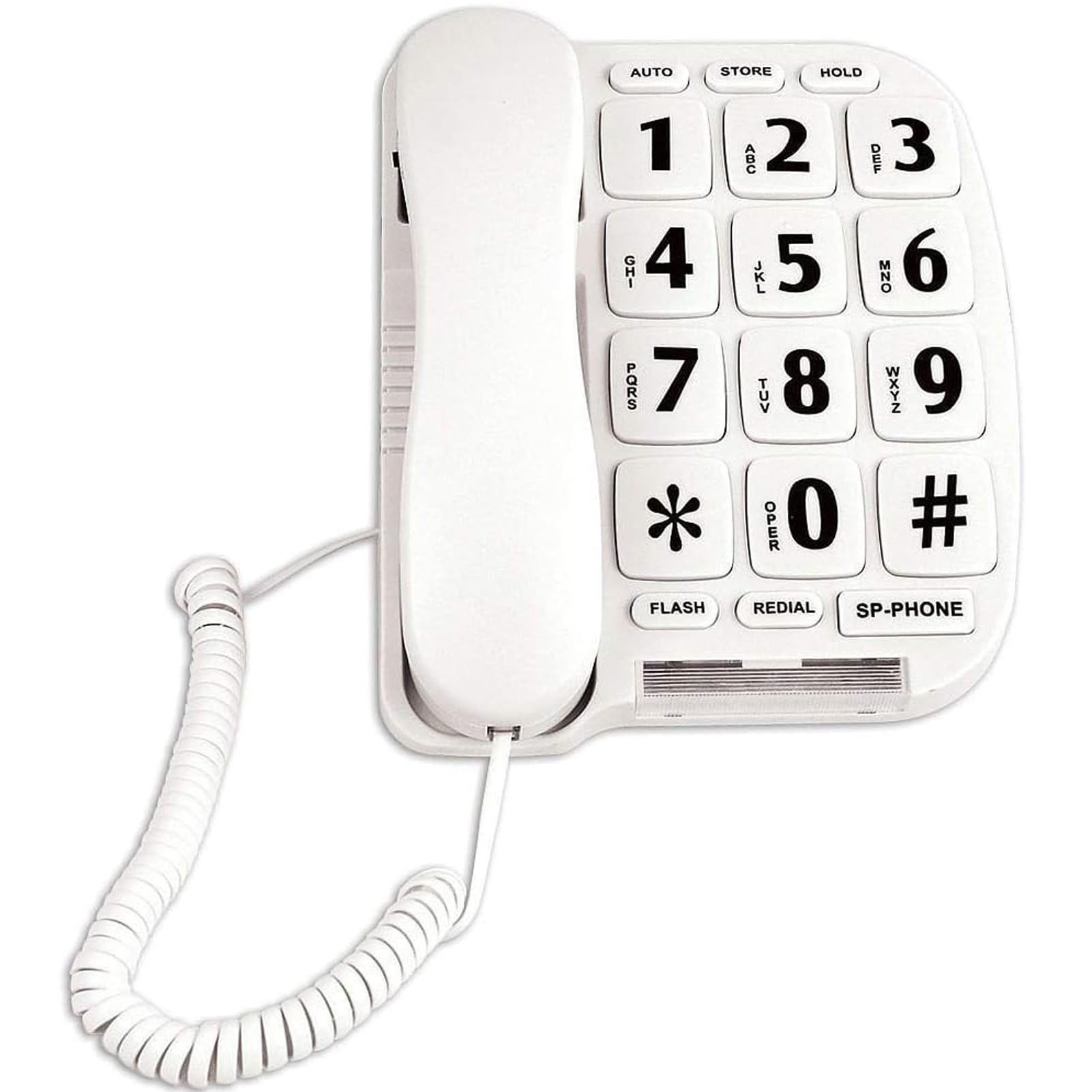 JeKaVis JF11W Big Button Phone for Seniors Home Phone Corded Landline ...