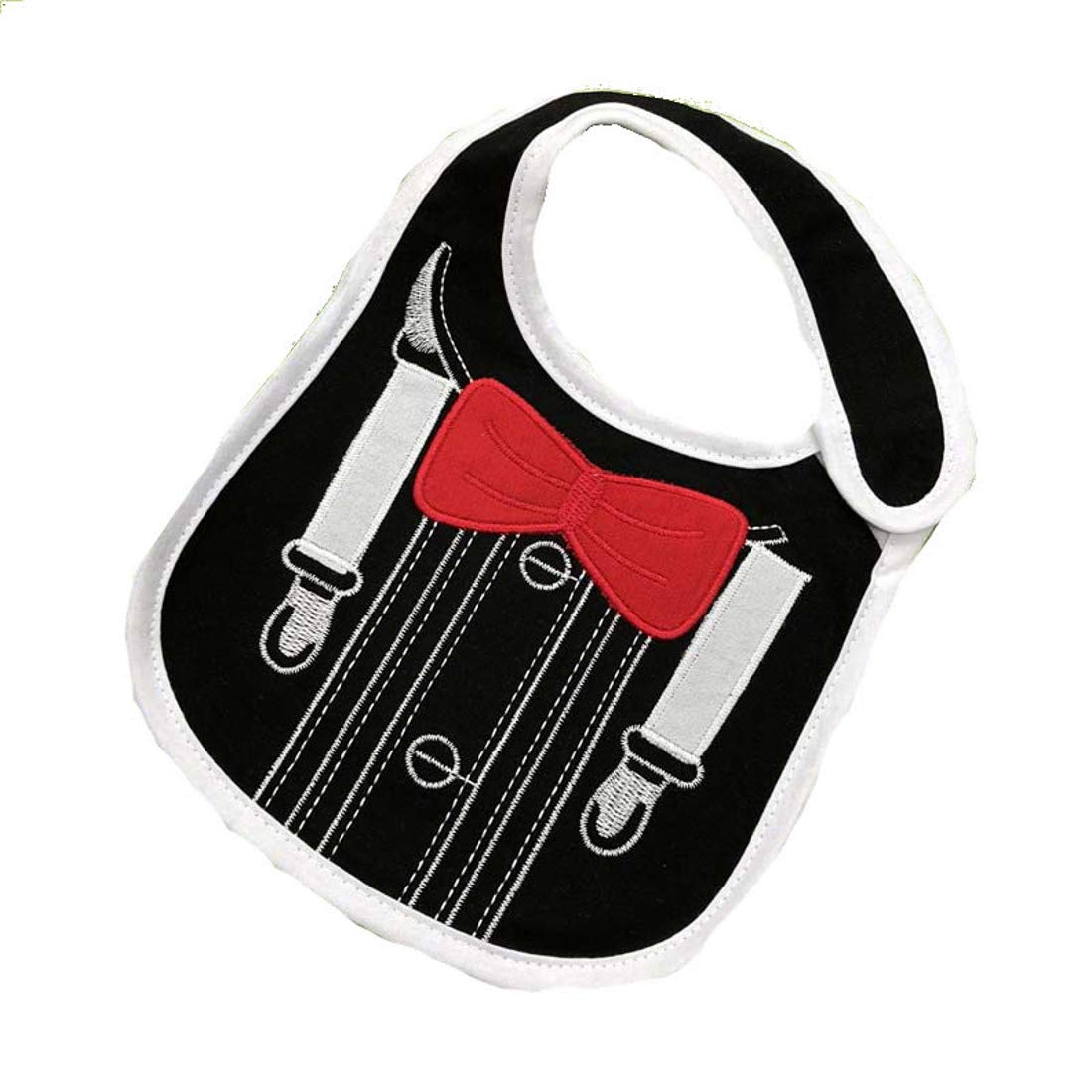 Glamour Girlz Baby Girls Boys Tuxedo Suit Smart Wedding Party Special Occasion Cute Bib (Black Braces)