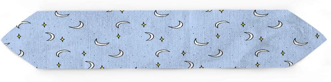 Cloud Dream Home Stars and Moon Table Runner for Morden Greenery Garden Wedding Party Table Setting Decorations Blue 16 x 72 Inches