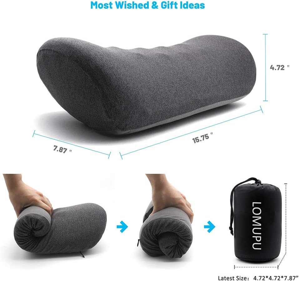 Lumbar Support Pillow for Office Chair and Car Seat Memory Foam Lower Back Lumbar Support Cushion Ergonomic Back Support Pillow for Back Pain Relief with Skin Affinity Cover: Kitchen & Dining