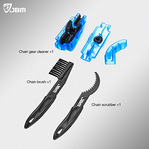 JBM Bike Chain Cleaner Bicycle Chain Cleaning Brush Tool (3 Pieces) Make Bicycle Chain Maintenance Easy Chain Brush Cleaner is Multi-Purpose for Cycling Bikes Road Bikes Mountain Bikes MTB