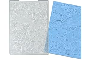 Estivaux 3D Textured Birds Flowers Embossing Folders for Card Making, 5.7 × 4.2 Inch Leaves Plastic Embossing Folders 3D Template Craft Card Spring Flower Leaf Embossing Folder for DIY Scrapbooking