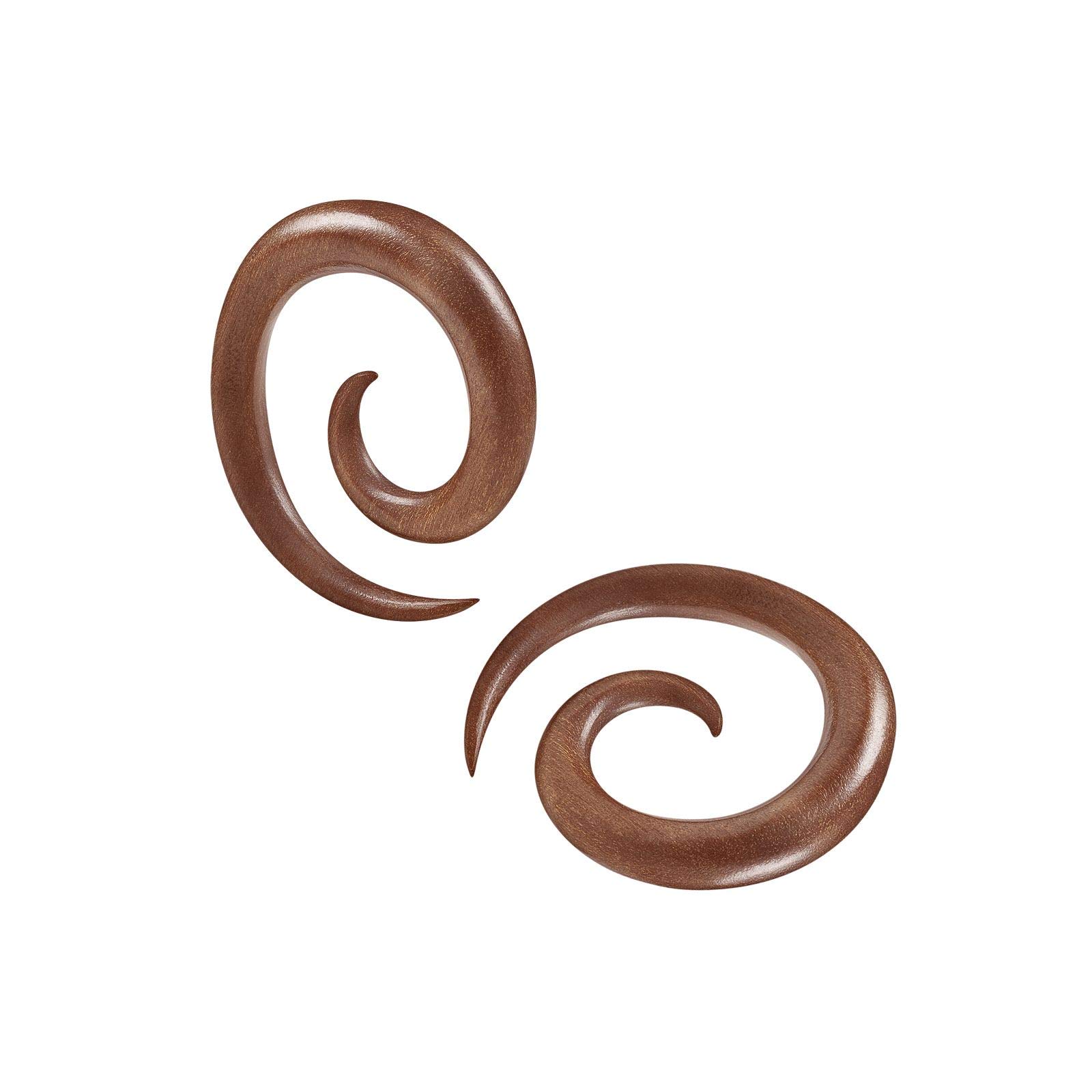 BanaVega 2PCS Wood 2g 6mm Flesh Sawo wood spiral coil Ear Taper Earring Piercing Stretching Gauge Piercing Jewellery 5321