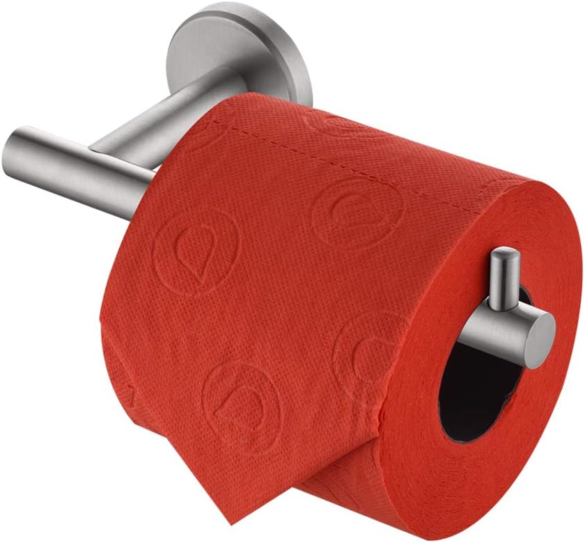 JQK Toilet Paper Holder, 5 Inch 304 Stainless Steel Tissue Paper Dispenser for Bathroom, Hold Mega Rolls, Brushed Nickel Wall Mount - - 