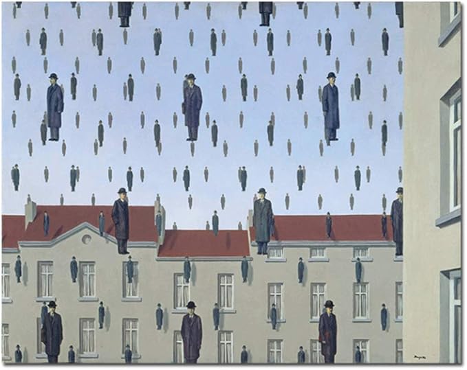 ZFLSGWZ Rene Magritte Golconda 1953 Canvas Art