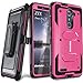 COVRWARE [Aegis Series] case Compatible with ZTE ZMAX PRO/ZTE Carry, with Built-in [Screen Protector] Heavy Duty Full-Body Rugged Holster Armor Case [Belt Swivel Clip][Kickstand], Pink