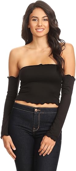 ruffle trim tube top