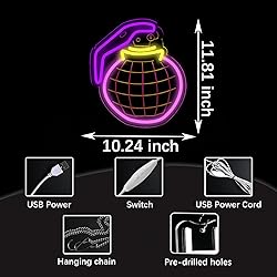 lmprintNook Boogie Bomb Neon Signs for Wall