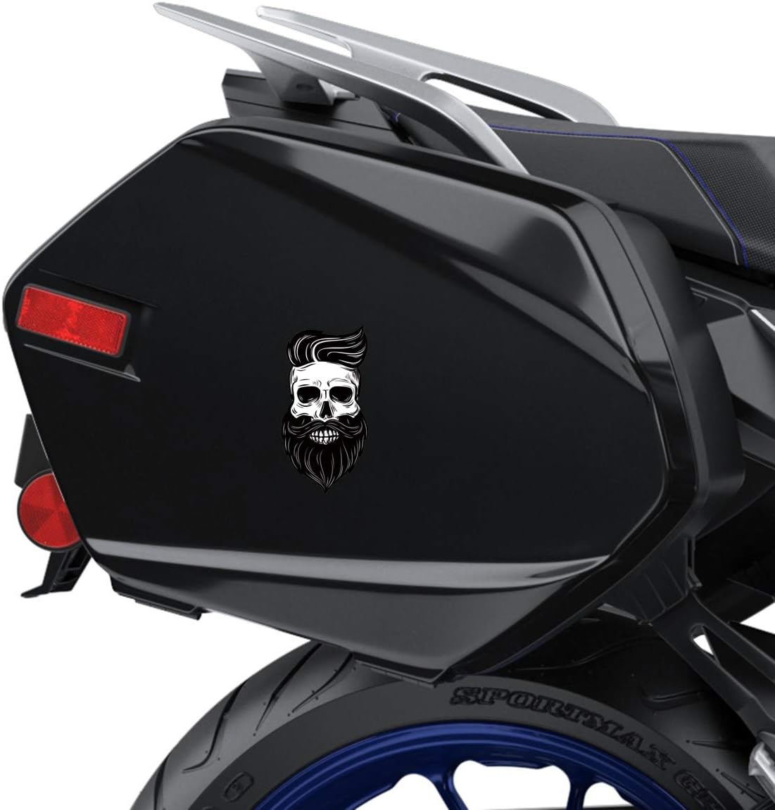 SkinoEu® 2 x Vinyl Self-Adhesive Stickers Skull Beard Modern Laptop iPad Car Window Auto Moto Motorcycle Helmet Bike Skate Truck Racing Tuning B 136 Z* - Image 4