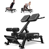GOIMU NB01 Nordic Hamstring Curl Roman Chair, Adjustable Back Extension | Bench, 300LB Hyperextension Bench with Thick Steel Frame, for Lower Back, Glute &amp; Core Training, Home Gym Equipment