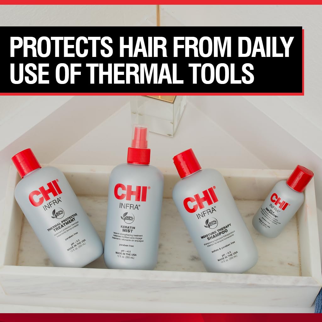 CHI Infra Thermal Protective Treatment, Hair Serum For Protecting Color & Adding Superior Shine & Softness, Hydrating Formula, Sulfate-free, 32 Oz