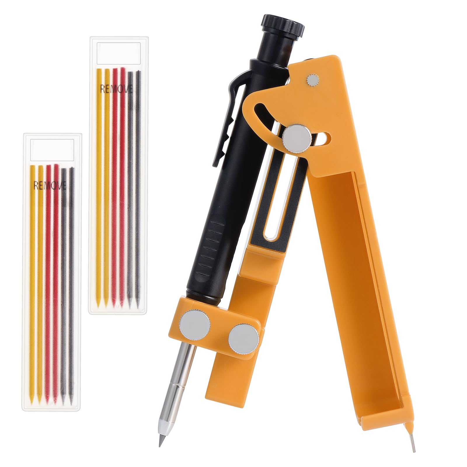 Faankiton Multi-function Scribing Tool, Construction Scriber Marking Tool, Woodworking Scribers Gauge Scriber Line Maker Measuring Tool, Contour Scribing Tools, DIY Carpenters Scribing Tool (Yellow)