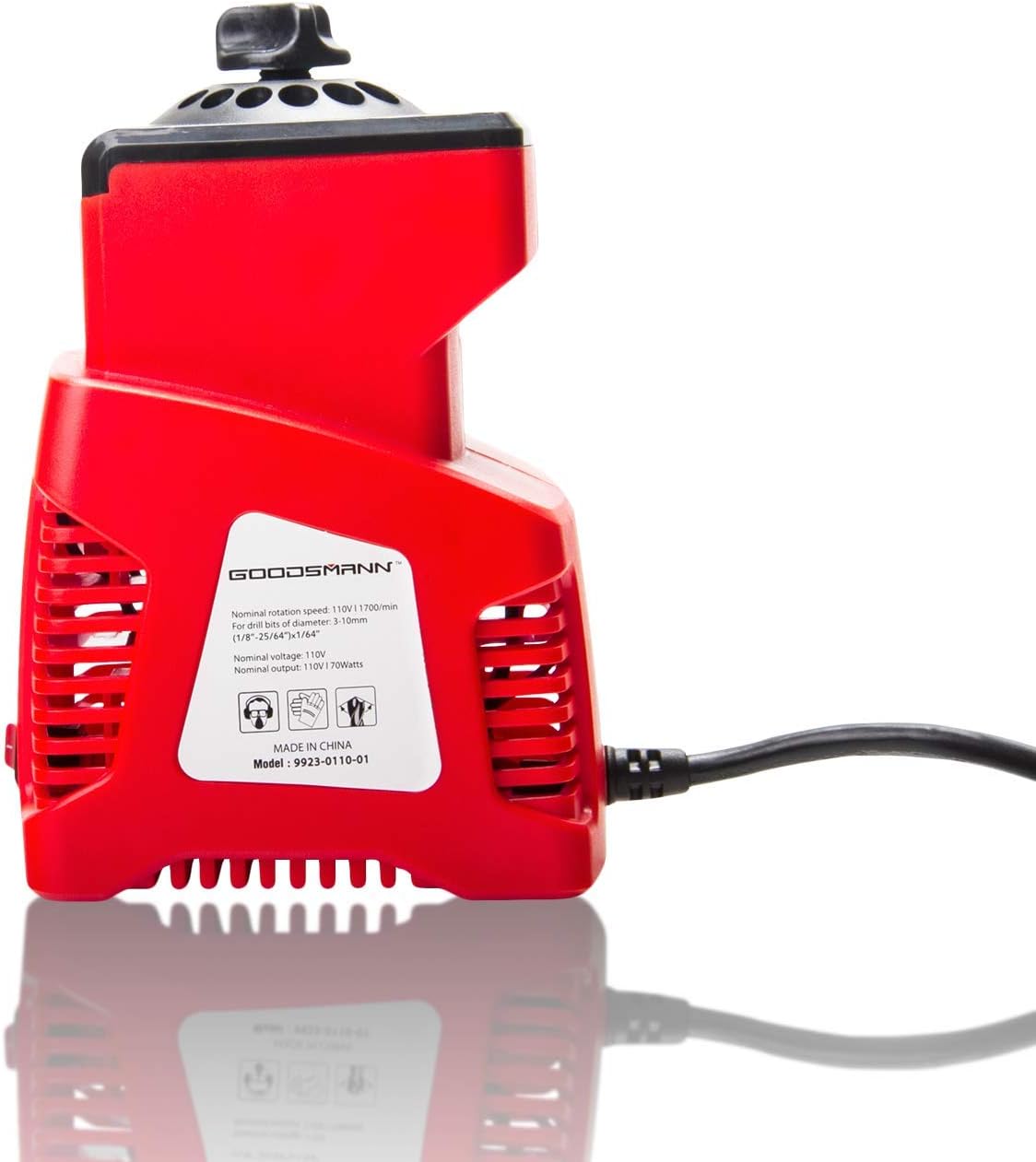 GOODSMANN Electric Drill Bit Sharpener, Heads 1/8" 25/64", 1350 RPM