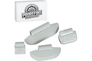 PROREFINE Upgraded Clip On Wheel Weights Kit 120 PCS 0.25oz/0.5oz/0.75oz/1oz 30 Each for Steel Rims Corrosion-Resistant Coated Painted Tire Balancing Weight P Style Gray