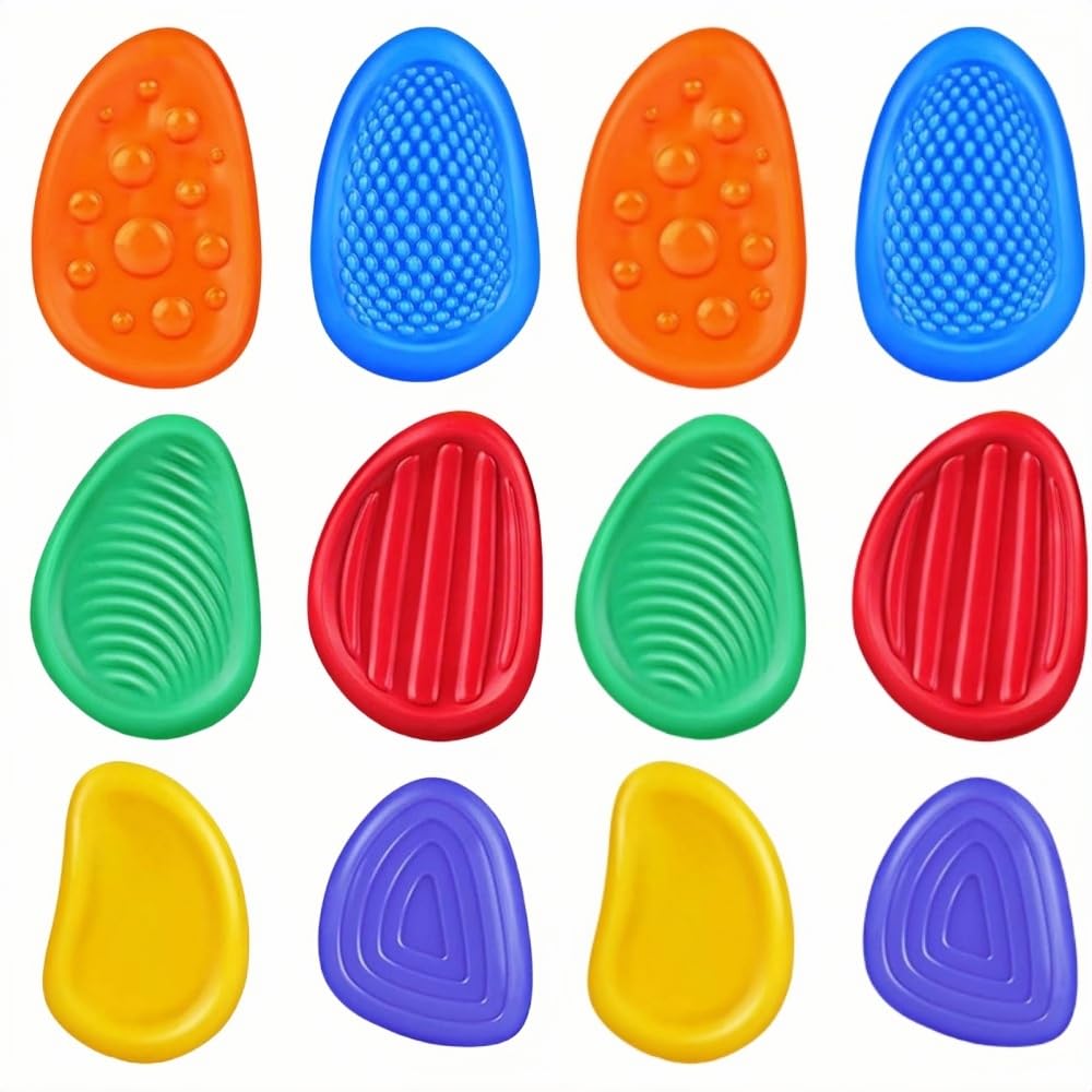 SDXCJY 12 PCS Toys Sensory Stone for Kids extured Soft Worry Stone Autism Sensory Toys, Stress Relief, Social Emotional Feelings Toys Anxiety Relief. (12pcs)
