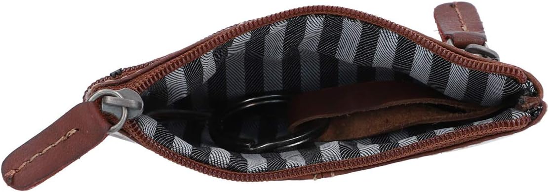 Gusti Key Case Leather, Compact Rook Brown Organizer, Genuine Vegetable-Tanned Leather, Zippered Pouch for Keys Cards, Coins - Image 5