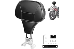 BBTEQEKN Adjustable Rider Backrest for Harley Davidson Touring 2009-2025, Detachable Plug-in Driver Backrest Pad, Backrest Pa