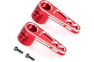 Dantenron 2Pack RC 25T Servo Horn Metal 25 Teeth Steering Arm Replacement Part Compatible with Futaba Savox Power HD Servos Motors 1/8 1/10 RC Off Road Crawler Drift On-Road Car Airplane Boat (Red)