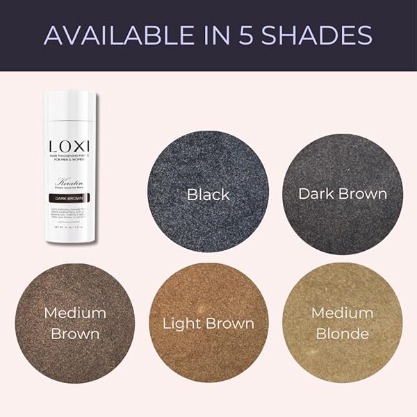 LOXI HAIR BUILDING FIBERS (27.5G) | FILL IN FINE, THINNING & BALDING HAIR FOR AN INSTANTLY THICKER & FULLER LOOK | PREMIUM KERATIN FORMULA | 5 SHADES FOR MEN & WOMEN (BLACK).