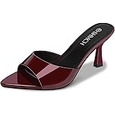 SHMCH Women’s Pointed Toe Mule Sandal Heels, Slip On Open Toe Kitten Heels for Women, Heeled Sandals Mules for Dress,Casual Outfits