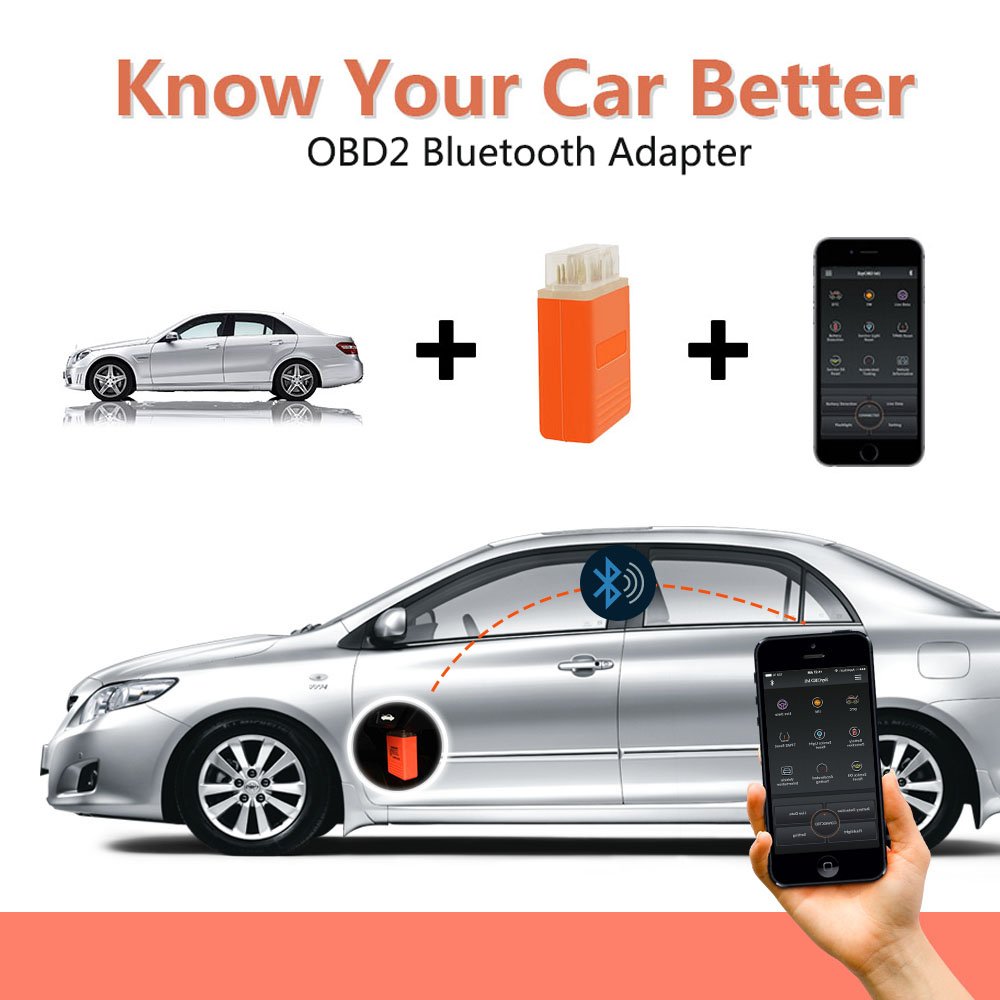 Obd2 Bluetooth Adapter OBD Scanner Auto Diagnose Scan Tool Android 4.0 Engine Fehlercode Leser VXDAS EzyOBD Powerful Than ELM327 Check TPMS/ Light/ Oil
