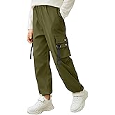 Arshiner Boys Cargo Joggers Pants Kids Elastic Waist Casual Pants Lightweight School Pants with 4 Pockets 5-12 Years