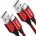 etguuds USB to USB C Cable 3ft, 2-Pack USB A to Type C Charger Cord Fast Charging for Samsung Galaxy A15 A25 A35 A55 A54, S24 S23 S22 S21 S20 S10 S10E, Note 20 10, Moto G, for iPhone 16 15, Red