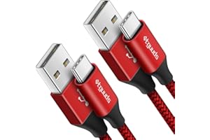 [2-Pack, 3ft] USB C Cable 3A Fast Charging, etguuds USB A to Type C Charger Cord Compatible with Samsung Galaxy S20 S10 S9 S8 Plus S10E, Note 20 10 9 8, A10e A20 A50 A51 A71, Moto G8 G7, Nylon Braided