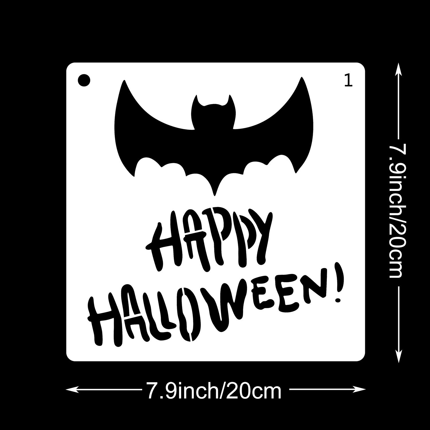 LLGLTEC 9 Pieces Halloween Stencils Template DIY Halloween Designs 7.9\'\'x7.9\'\' Extra Large Reusable Plastic Crafts for Painting on Wood, Paper, Fabric, Glass, Wall Art