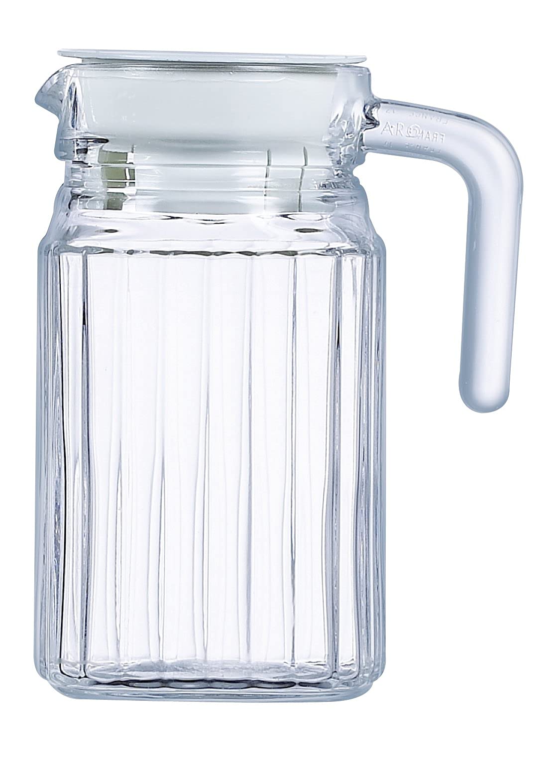 Luminarc ARC International Quadro Jug with White Lid Pitchers, 16 3/4-Ounce