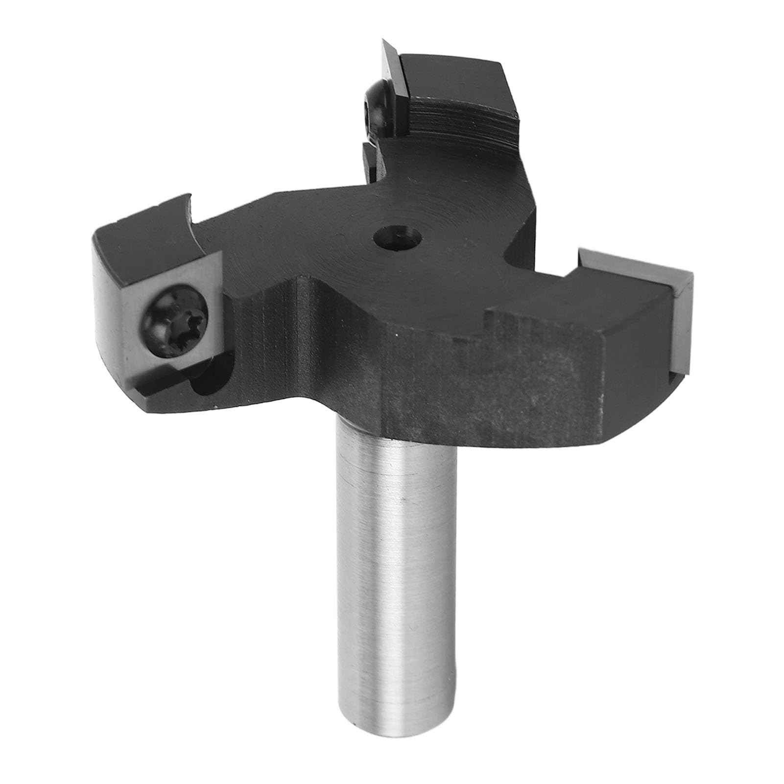 CNC Spoilboard Surfacing Router Bit, 1/2in Shank Insert Spoilboard Bit, 3 Blade T Shaped 60mm Cutting Diameter Carbide Insert Slab Flattening Router Bits