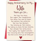 BENNLOOS Funny Anniversary Card for Wife, Romantic Wife Anniversary Card Gift from Husband, Sweet Wedding Aday Gifts Decorations for Women Her