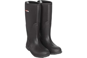 HISEA Men's Rain Boots, Waterproof Durable Insulated Rubber Boots for Men, 5 mm Neoprene Outdoor Mud Fishing Hunting Boots for Multi-Season (Black, Camo & Brown)