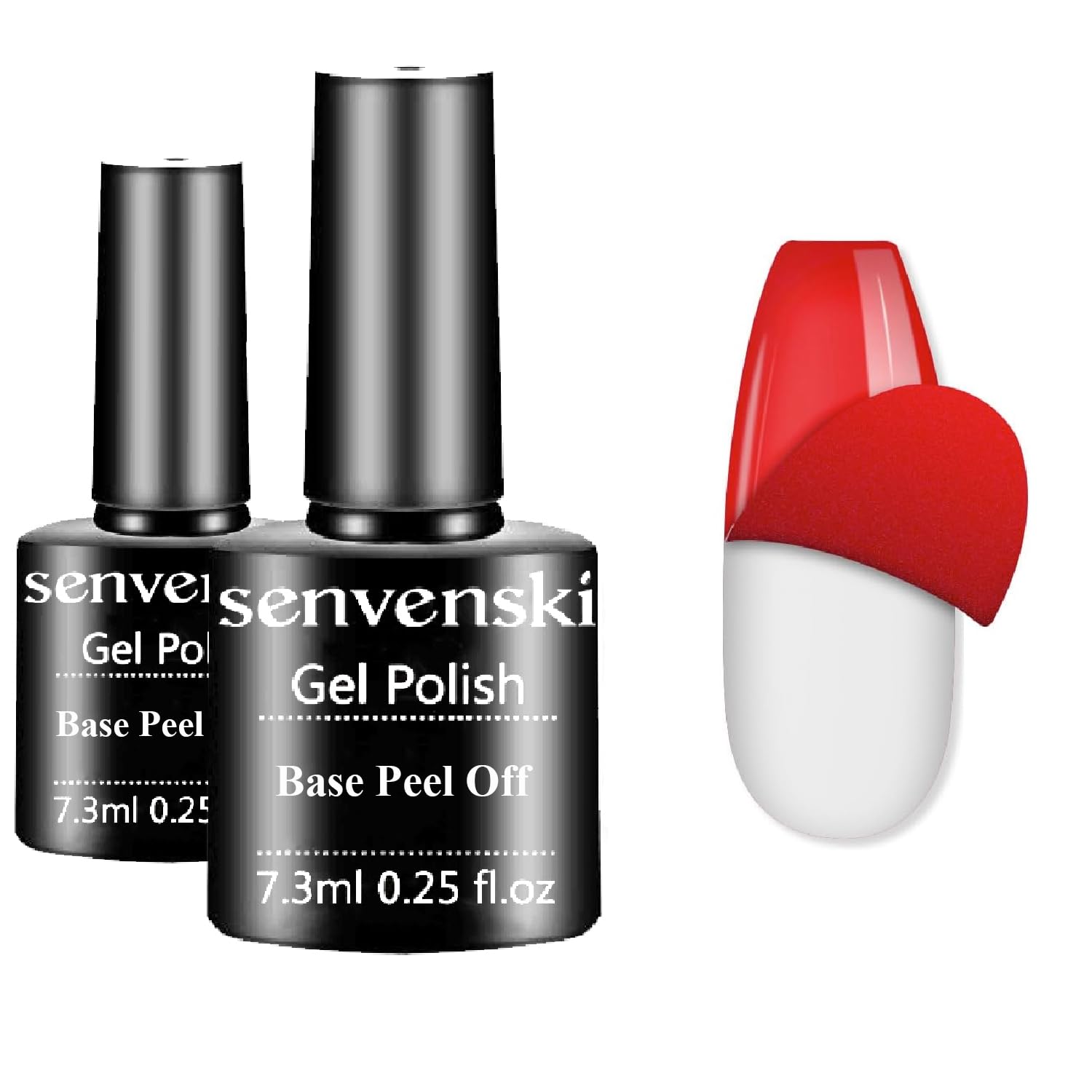 Senvenski Peel Off Gel Base Coat for Gel Nail Polish, Peelable Removal Peely Clear Foundation for Use with UV LED Nail Lamp (TB004)