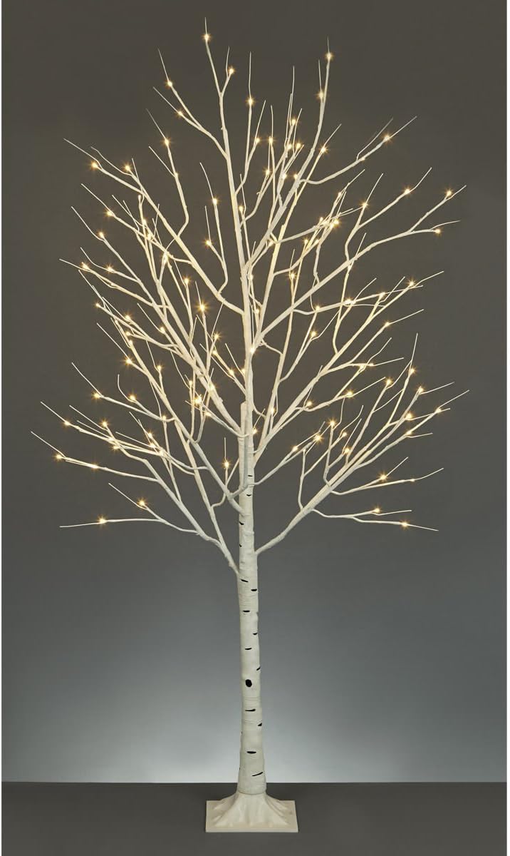 Premier Christmas 1.5mtr (5ft) 96 Warm White Led Birch Tree Indoor