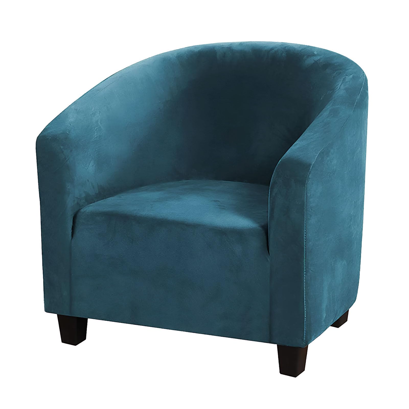 Mingfuxin Velvet Tub Chair Slipcover, High Stretch Club Chair Covers Washable Armchair Sofa Couch Covers Slipcovers Furniture Protectors for Dining Living Room Office(Water Blue, Velvet)
