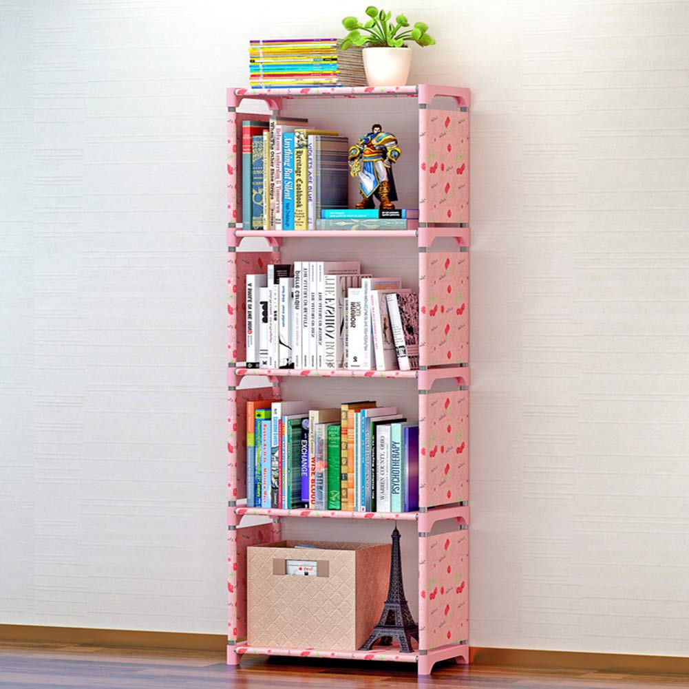 Weiyiroty Small Shelf Large Storage Practical Bookshelf Shelf Rack Multi Layer for Home for Bedroom Living Room Office(Lucky cherry)