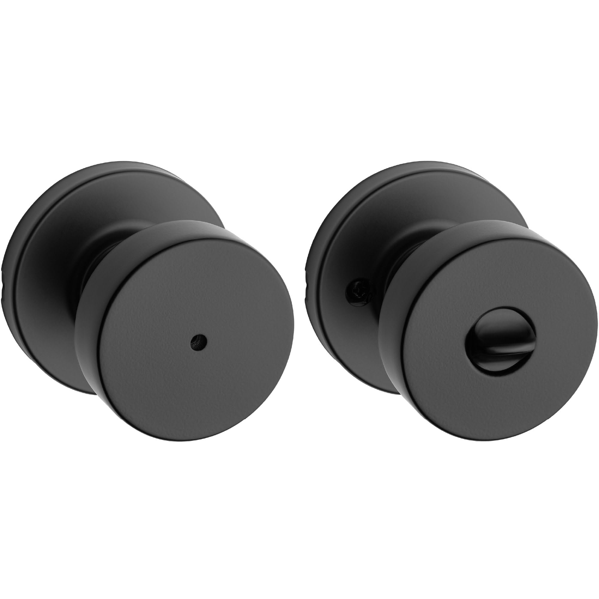 Kwikset 97300-935 Pismo Door Knob, Matte Black, Round Rose