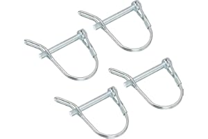 Uxcell 4Pcs 3/16" Dia Trailer Coupler Pin, 1-5/8" Long, Carbon Steel, Silver, Locking Pin for Trailers, Wagons, Lawn Hitches 