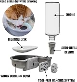 TOKAYIFE Pet Water Bottle Grey 480ml Anti-Overflow 2.5-4.5cm Bar Fit view 4