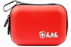 L&L FIRST AID Travel First Aid Kit,120 Piece Mini First Aid Kit,Waterproof Survival First Aid Kit,Car Emergency Kit,Small Portable First Aid Kit for Car Travel Businesses Camping Sports Hiking(Red)