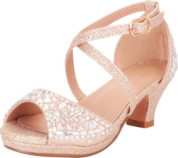 block heel sandals with allover gem embellishment