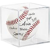 Acrylic Baseball Case for Display, UV Protected Baseball Display Cube, Autographed Baseball Clear Display Case, Baseball Display Case for Memorabilia Baseball (1 PC)