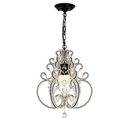 Ooeoe American Crystal Beads Bedroom Ceiling Pendant Lamp Painted