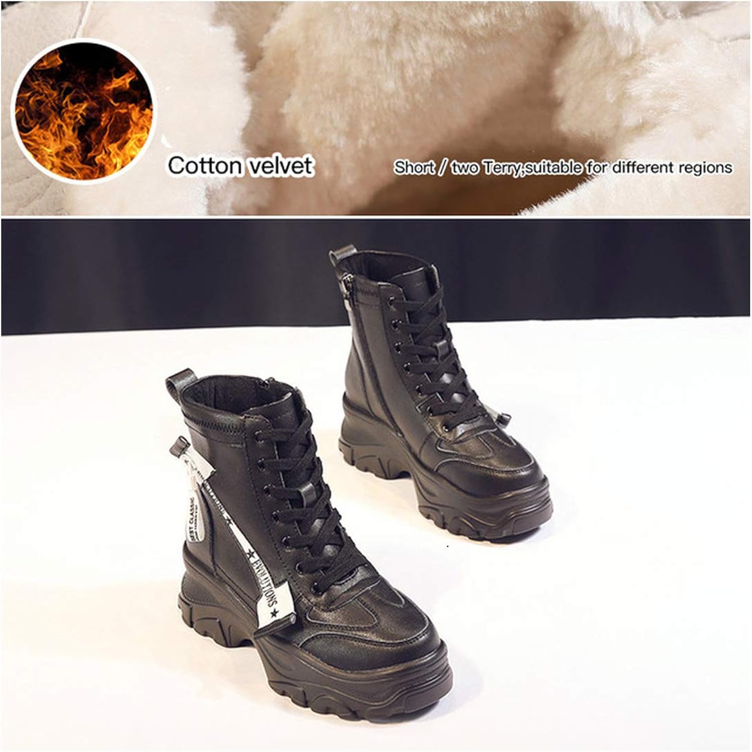 white platform sneaker boots