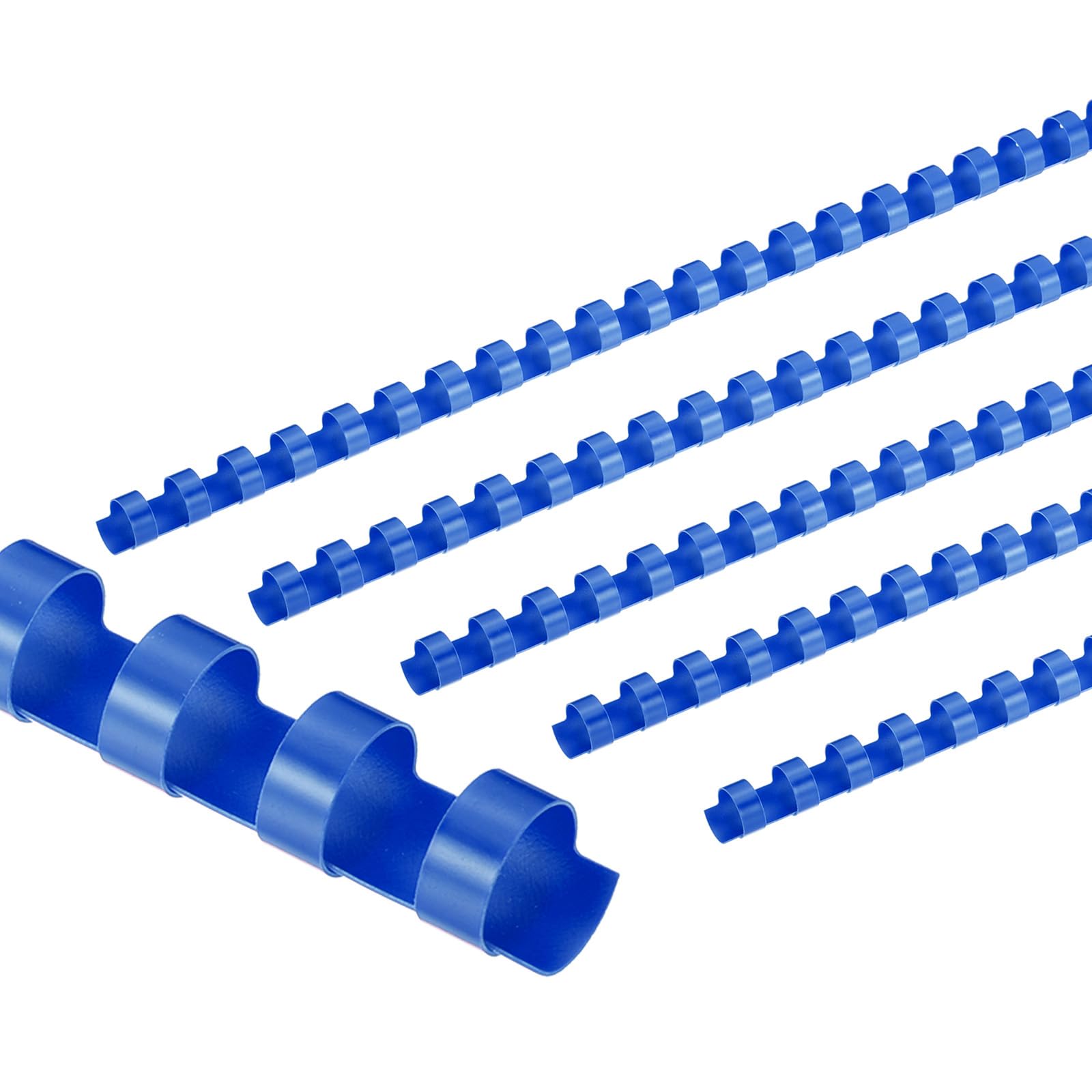 PATIKIL 12mm (1/2") Plastic Binding Combs, 100 Pcs 21 Rings Comb Binding Spines 90 Sheet Capacity Letter Size for Binding Paper Sheets, Blue