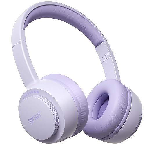 gorsun Kids Bluetooth Headphones, Toddler Headphones 85 dBA Safe Volume, 45 Hours Playtime, with Mic, Bluetooth 5.3, Kids Wireless Headset for iPad/Tablet/Travel/School, ldeal Gift (Purple)